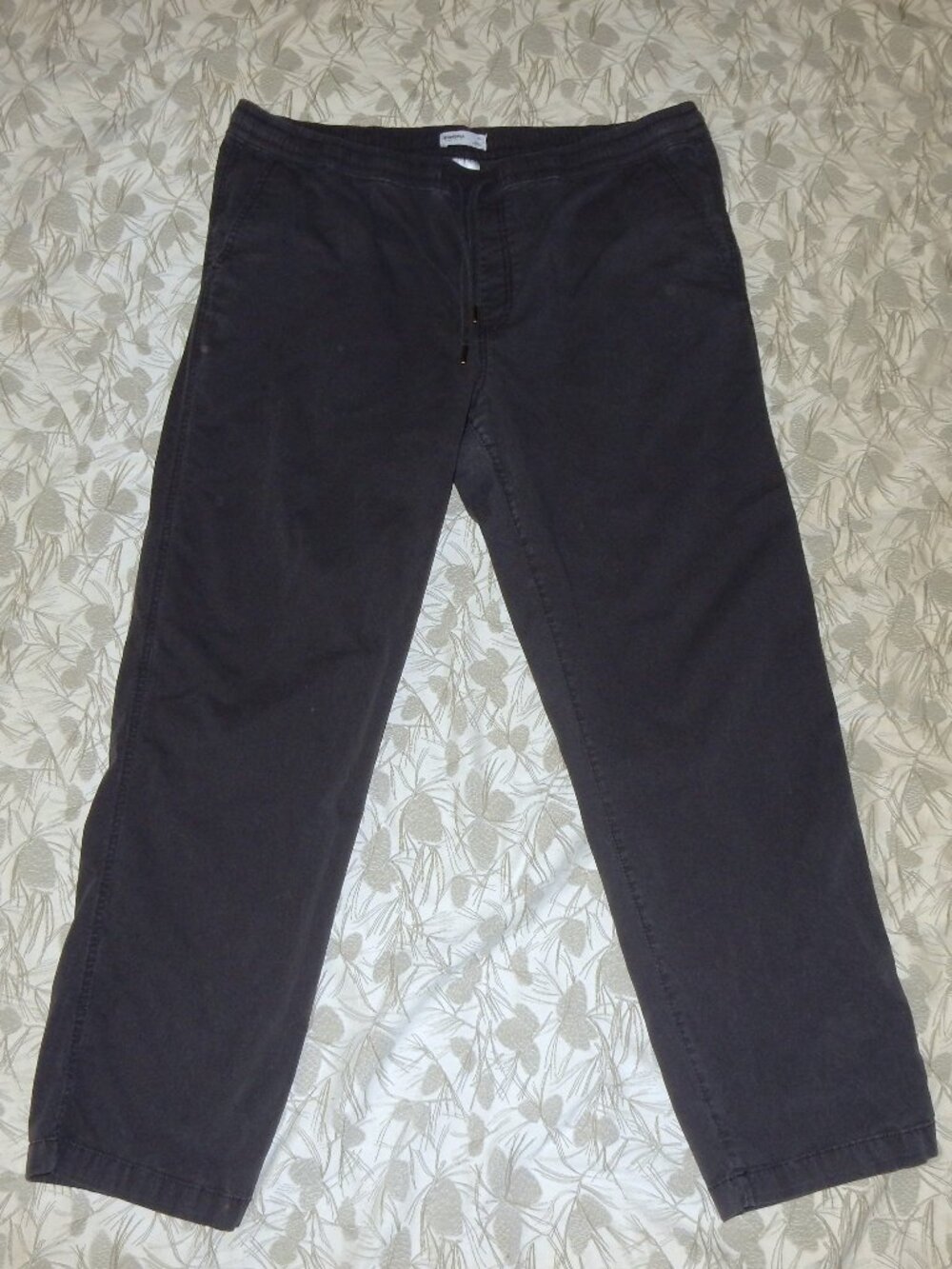SONOMA men's BLACK PANTS XL trousers stretch elastic waist cargo twill soft
